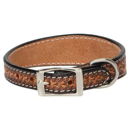 Floral Tooled Leather Collar