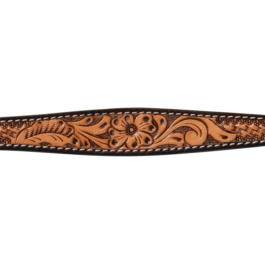 Floral Tooled Leather Collar