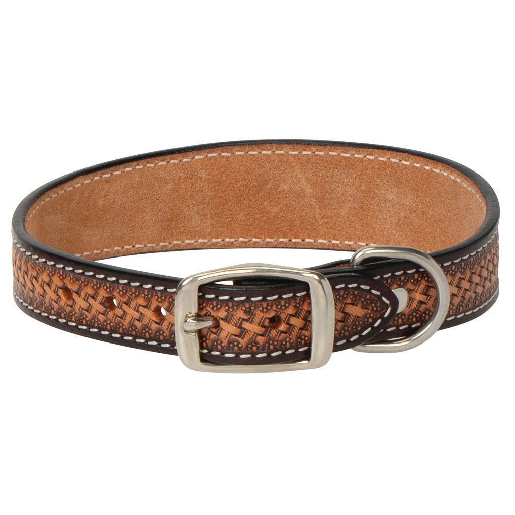 Floral Tooled Leather Collar