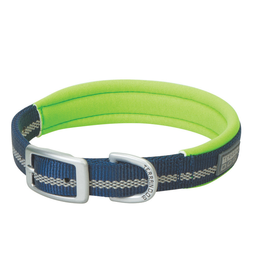 Navy reflective neoprene lined dog collar