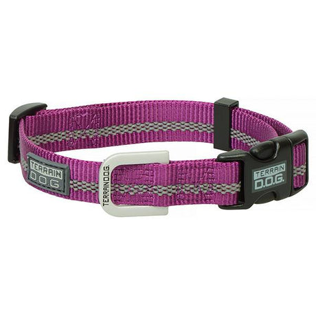 Reflective Snap-N-Go Adjustable Dog Collar, Medium, Purple