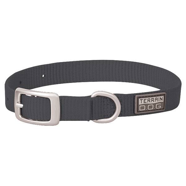 Nylon Single-Ply Dog Collar, Dark Gray, 5/8" x 11"