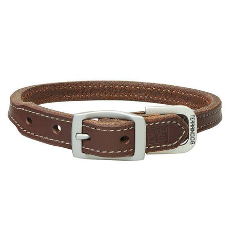 Oiled Harness Leather Hybrid Dog Collar, 3/4" x 15"