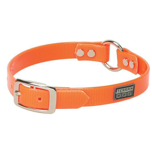 Brahma Webb ® Clear Coat Dog Collar, Blaze Orange, 3/4" x 17"