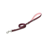 Reflective Neoprene Lined Dog Leash, 3/4" x 4', Plum Wine