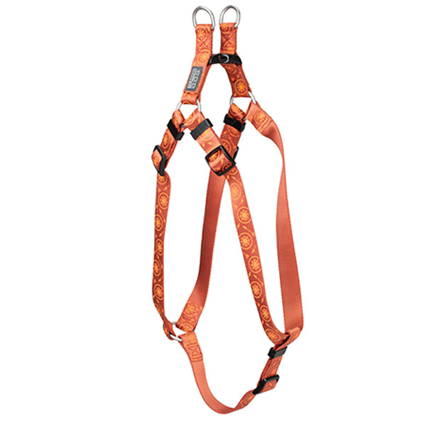 Premium Patterned Harness, Small, Orange Compass