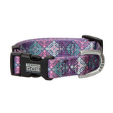 Premium Patterned Snap-N-Go Adjustable Dog Collar, Purple Geo