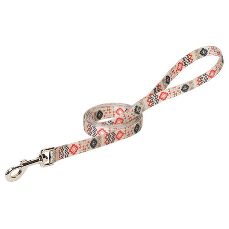 Premium Patterned Dog Leash, Crimson Aztec